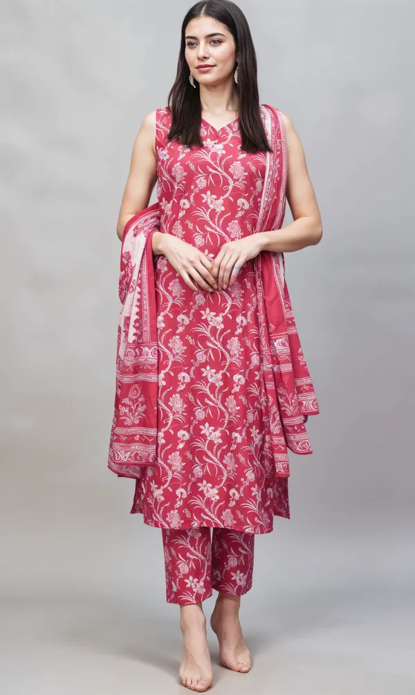Pink_3_Pc_SL_Long_Kurta_Olive_Green_3_Pc_SL_Long_Kurta_Pant_With_Dupatta__For_Women