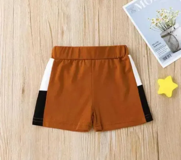 Brown_Cotton_Solid_T-Shirt_Shorts_For_Baby_Boys_&_Baby_Girls