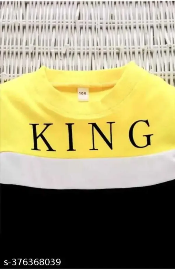 Yellow_King_Printed_Cotton_T-Shirt_&__Pyjama_Set_For_Boys_&_Girls