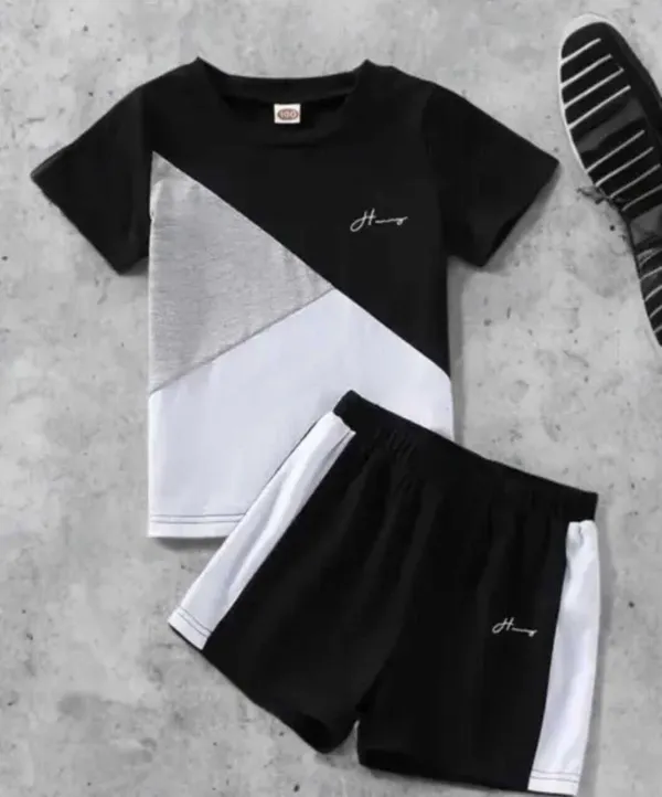Black_Cotton_Solid_T-Shirt_Shorts_For_Baby_Boys_&_Baby_Girls