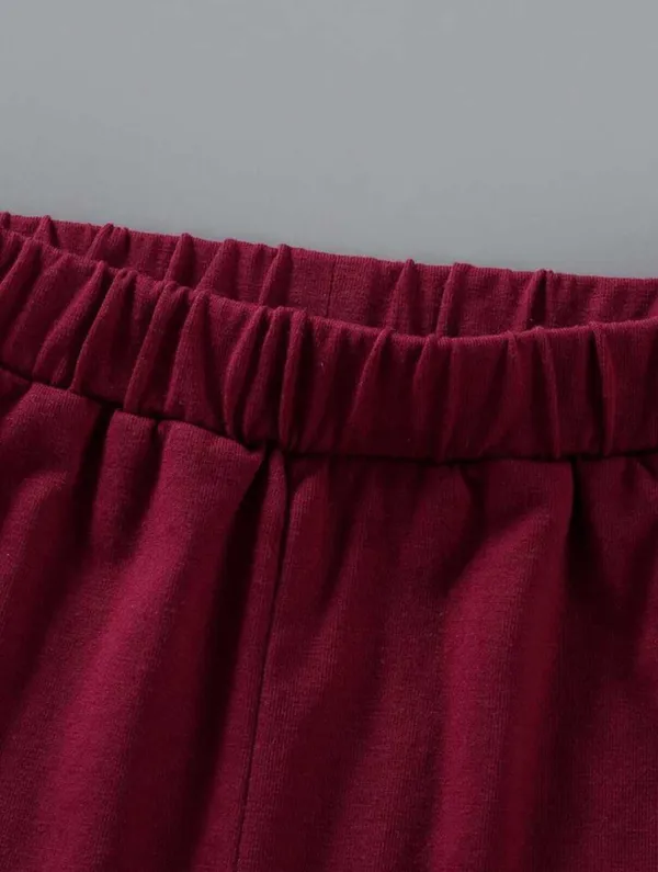 Maroon_Cotton_Solid_T-Shirt_Shorts_For_Baby_Boys_&_Baby_Girls
