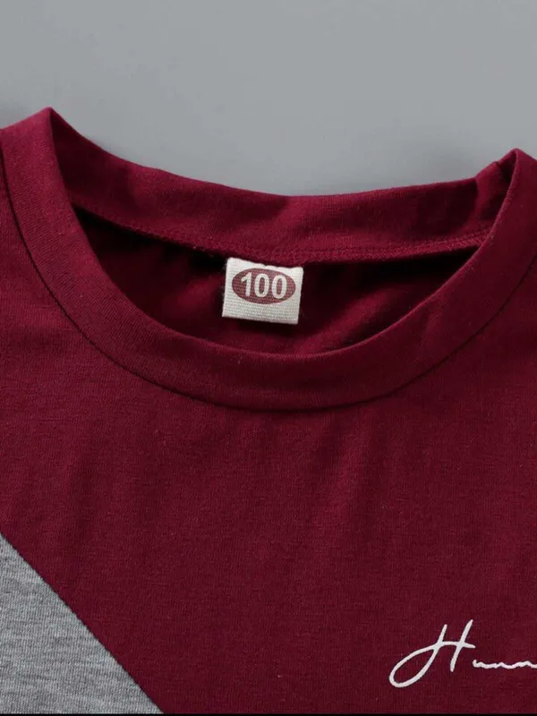Maroon_Cotton_Solid_T-Shirt_Shorts_For_Baby_Boys_&_Baby_Girls