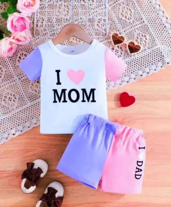 Pink_and_Lavender_Cotton_T-Shirt_&_Shorts_For_Baby_Boys_&_Baby_Girls