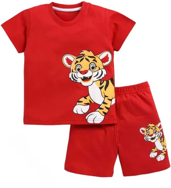 Red_Cotton_Solid_T-Shirt_Shorts_For_Baby_Boys_&_Baby_Girls