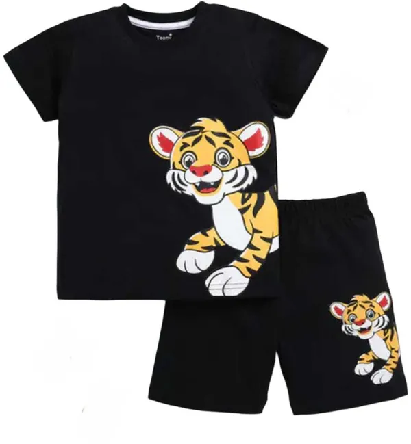 Black_Cotton_Solid_T-Shirt_Shorts_For_Baby_Boys_&_Baby_Girls