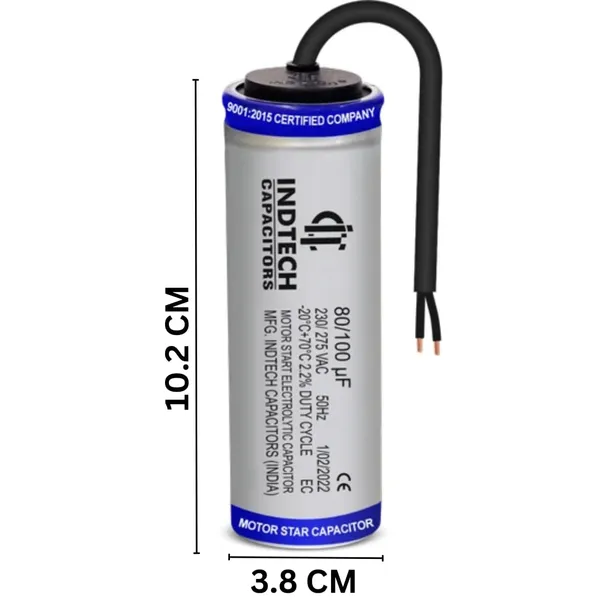 80/100_440V_IND-TECH_Milti-Purpose_Starting_Capacitor_for_Air_Conditioner_(Split_&_Window_Air_Conditioners)_80/100_Motor_Start_|_80_100_OIL_type_capacitor_(1_Capacitor)