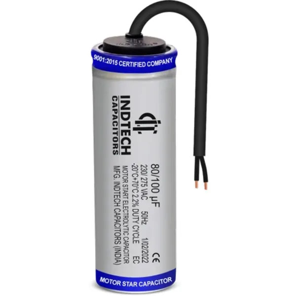 80/100_440V_IND-TECH_Milti-Purpose_Starting_Capacitor_for_Air_Conditioner_(Split_&_Window_Air_Conditioners)_80/100_Motor_Start_|_80_100_OIL_type_capacitor_(1_Capacitor)