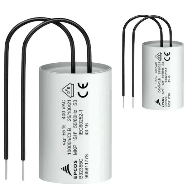 EPCOS_4_MFD_4uF_440VAC_50/60Hz_Capacitor_(Pack_of_2)_-_Round,_Polycarbonate,_Snap-In_Mount_-_Suitable_for_Ceiling_Fans,_Coolers,_Motors,_Air_Coolers,_Chimneys