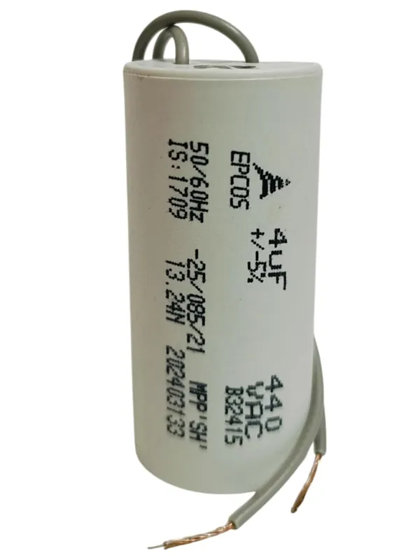 EPCOS_4_MFD_4uF_440VAC_50/60Hz_Capacitor_(Pack_of_2)_-_Round,_Polycarbonate,_Snap-In_Mount_-_Suitable_for_Ceiling_Fans,_Coolers,_Motors,_Air_Coolers,_Chimneys