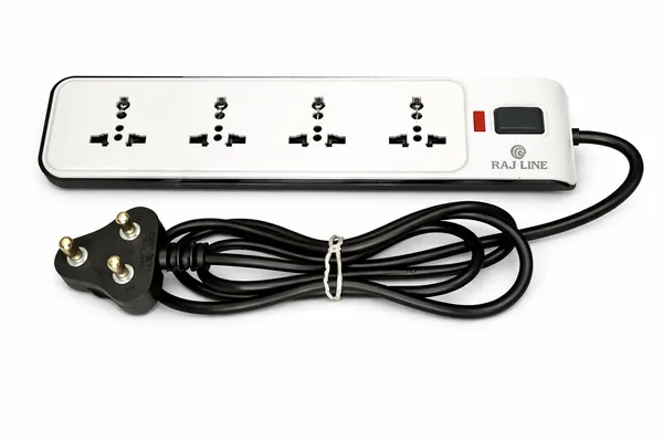 RAJ_LINE_4_Socket_Extension_Board_with_4_Meter_Heavy_Duty_Wire_|_Power_Strip_with_Universal_Sockets_&_Switch_|_Ideal_for_Home,_Office_&_Appliances
