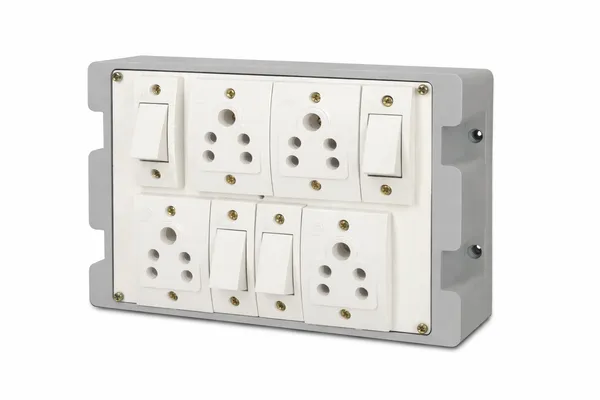 PREETIKA_Electric_Switch_&_Socket_Combined_with_Plastic_Board_4+4