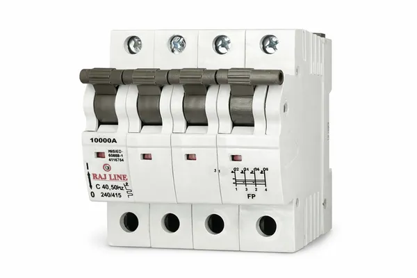 RAJ_LINE_63A_Four_Pole_MCB_(Miniature_Circuit_Breaker)