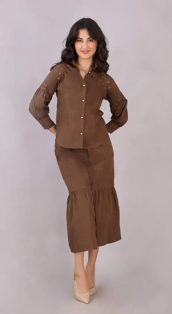 Brown_Cotton_Western_Wear_Shirt_For_Women