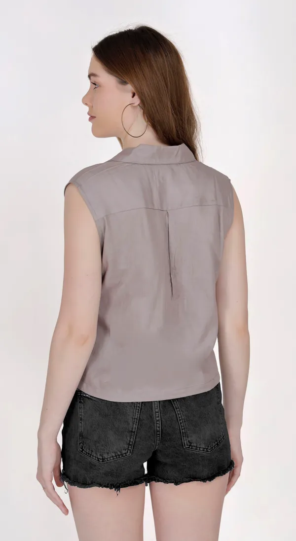 Grey_Woven_Viscose_Rayon_Western_Wear_Top_For_Women