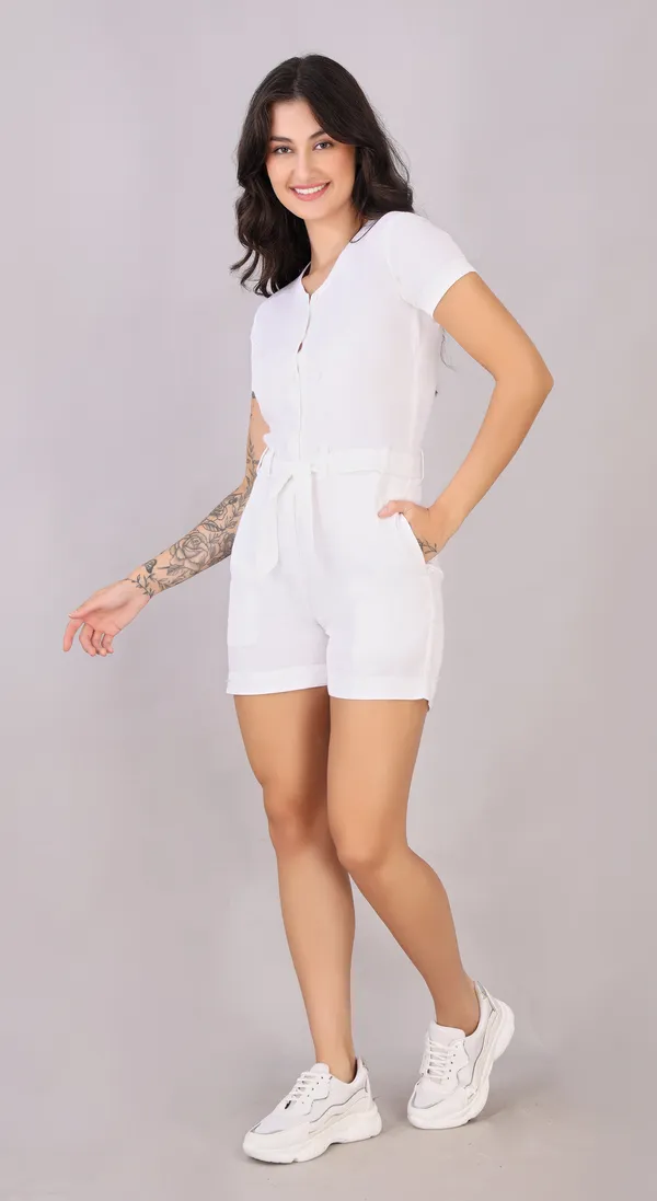 White_Cotton_Western_Wear_Jumpsuit_For_Women