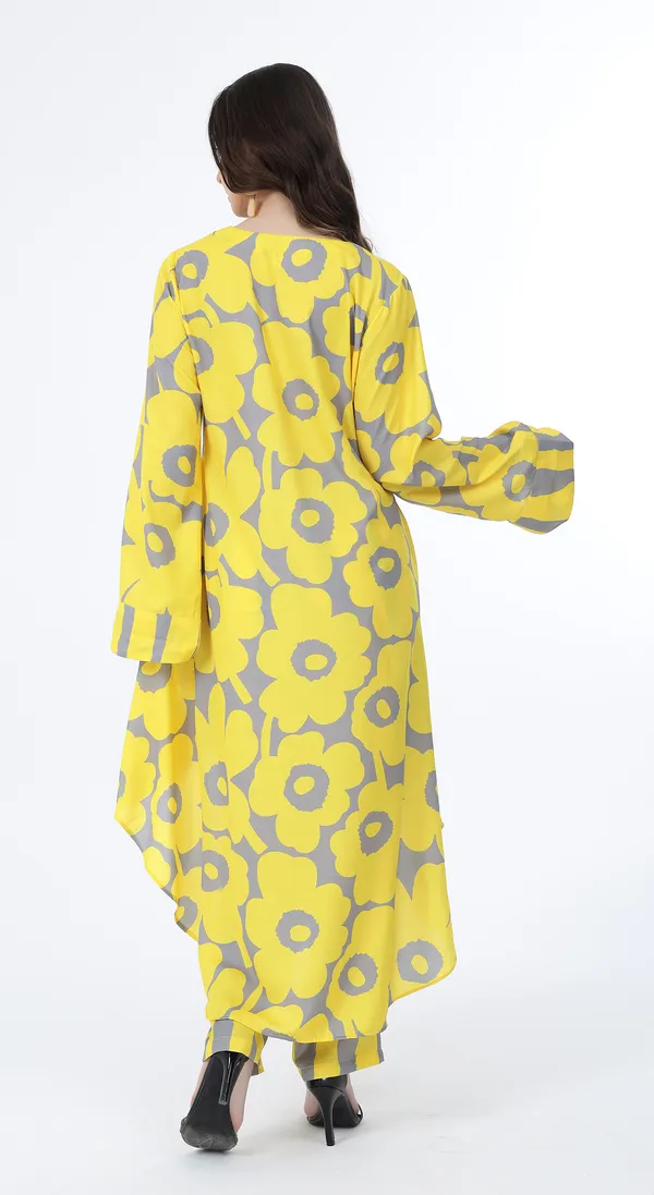 Yellow_Woven_Premium_Polyester_Printed_Oversize_Kurta_Pyjama_Set_and_Complimentary_Scrunchie