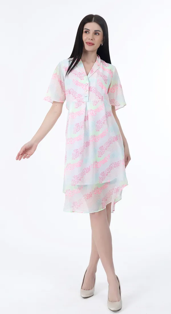 Multi_Woven_Premium_Polyester_Georgette_Neon_Printed_A_line_dress_and_Complimentary_Scrunchie