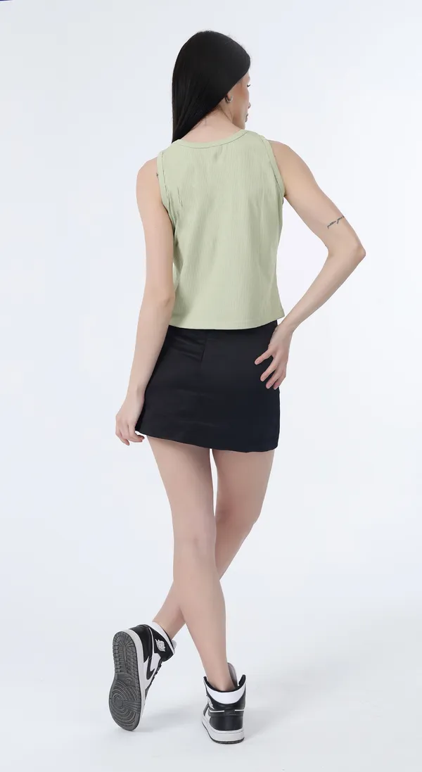 Lime_Knitted_Premium_Polyester_Sleeveless_Tank_Top_with_Complimentary_Scrunchie