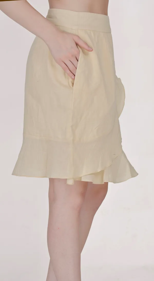 Cream_Cotton_Western_Wear_Top_&_Skirt_Co-ord_Set_For_Women