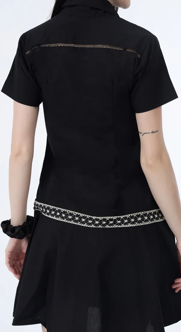 Black_Woven_Premium_Cotton_Dress_with_Complimentary_Scrunchie