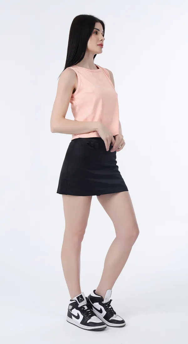 Pink_Knitted_Premium_Polyester_Sleeveless_Tank_Top_with_Complimentary_Scrunchie