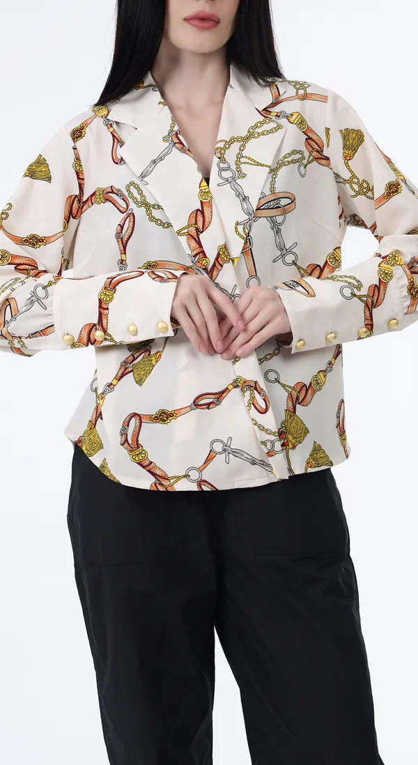 Cream_Woven_Premium_Polyester_Crape_Wrap_Shirt_with_Complimentary_Scrunchie