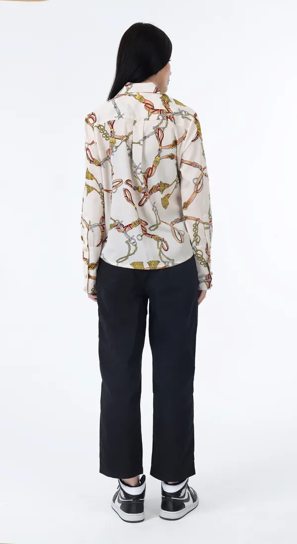 Cream_Woven_Premium_Polyester_Crape_Wrap_Shirt_with_Complimentary_Scrunchie