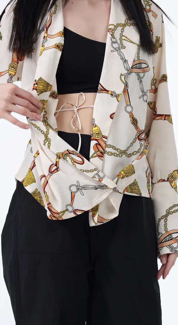 Cream_Woven_Premium_Polyester_Crape_Wrap_Shirt_with_Complimentary_Scrunchie
