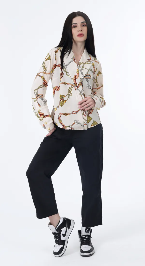 Cream_Woven_Premium_Polyester_Crape_Wrap_Shirt_with_Complimentary_Scrunchie