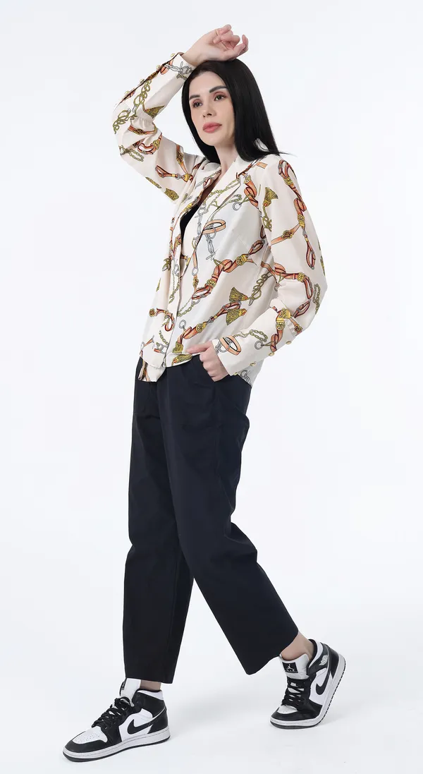 Cream_Woven_Premium_Polyester_Crape_Wrap_Shirt_with_Complimentary_Scrunchie