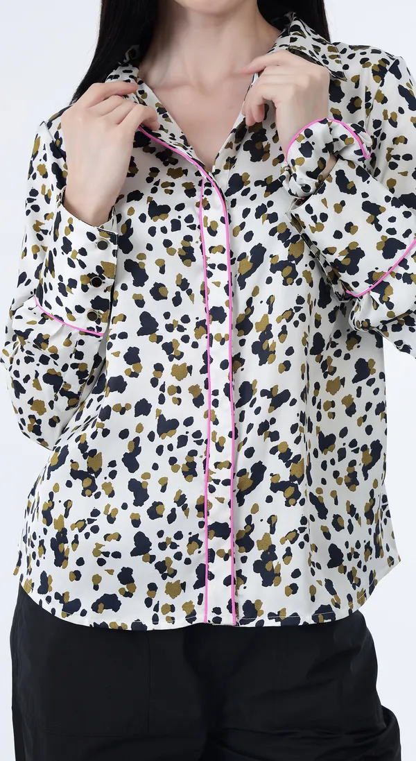 Animal_Print_Woven_Premium_Polyester_Smooth_Silky_Satin_Full_sleeve_Shirt_with_Complimentary_Scrunchie