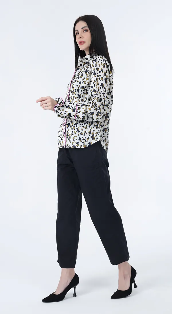 Animal_Print_Woven_Premium_Polyester_Smooth_Silky_Satin_Full_sleeve_Shirt_with_Complimentary_Scrunchie