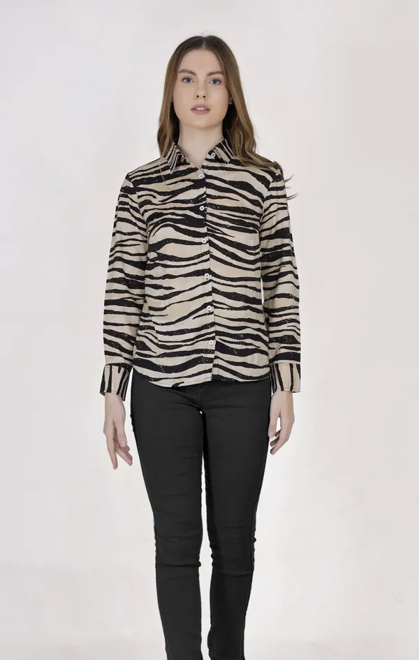 Brown_&_Black_Woven_Viscose_Western_Wear_Shirt_For_Women