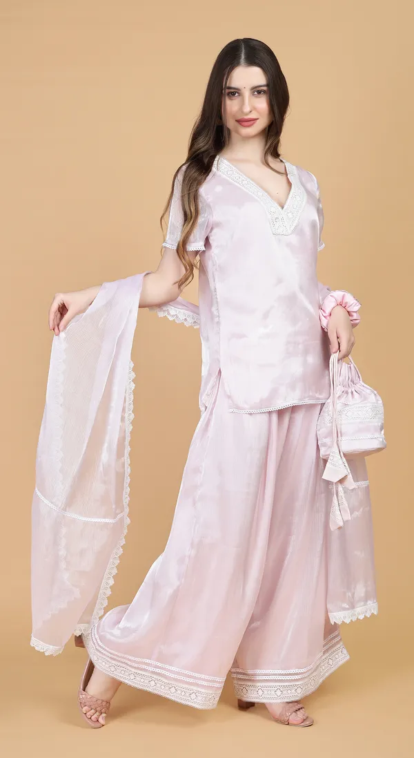 Levender_Woven_Premium_Solid_Blended_Silk_Organza_Western_Wear_Co-Ord_Set