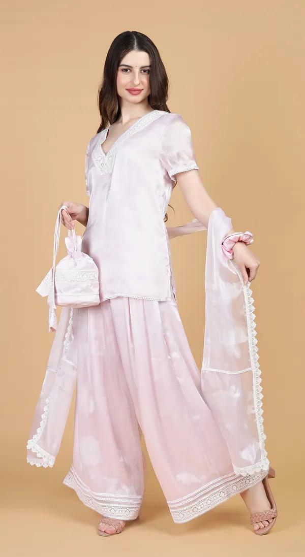 Levender_Woven_Premium_Solid_Blended_Silk_Organza_Western_Wear_Co-Ord_Set