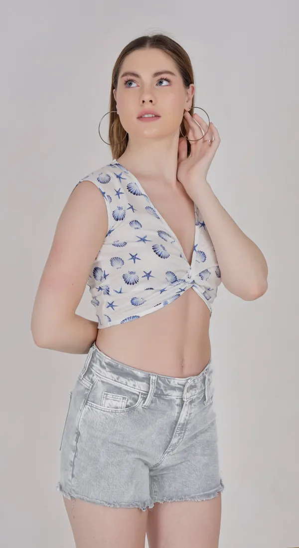 White_Woven_Viscose_Rayon_Western_Wear_Top_For_Women