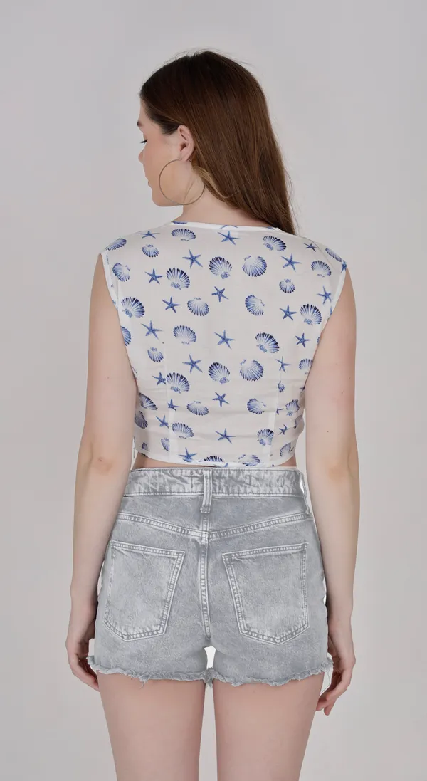 White_Woven_Viscose_Rayon_Western_Wear_Top_For_Women