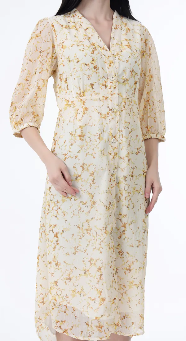 Multi_Woven_Premium_Polyester_Chiffon_Printed_A_line_Knee_length_dress_and_Complimentary_Scrunchie