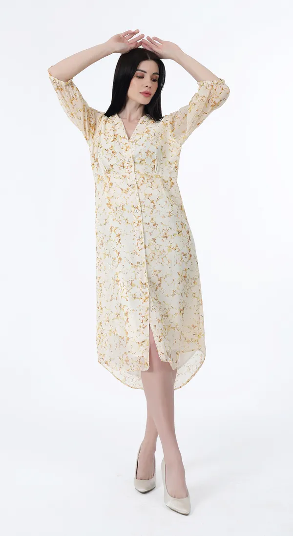 Multi_Woven_Premium_Polyester_Chiffon_Printed_A_line_Knee_length_dress_and_Complimentary_Scrunchie