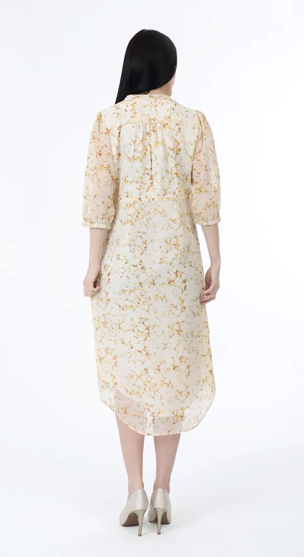 Multi_Woven_Premium_Polyester_Chiffon_Printed_A_line_Knee_length_dress_and_Complimentary_Scrunchie