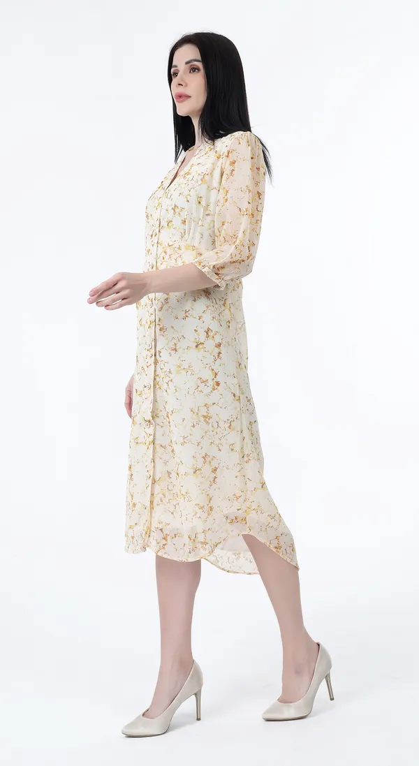 Multi_Woven_Premium_Polyester_Chiffon_Printed_A_line_Knee_length_dress_and_Complimentary_Scrunchie