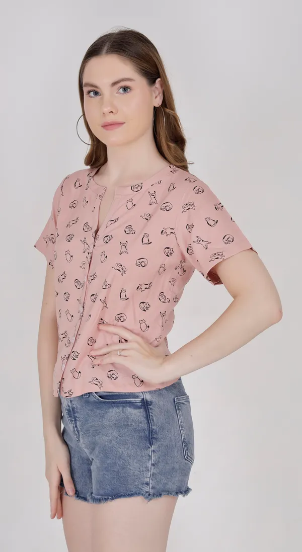 Dusty_Pink_Woven_Viscose_Rayon_Western_Wear_Top_For_Women