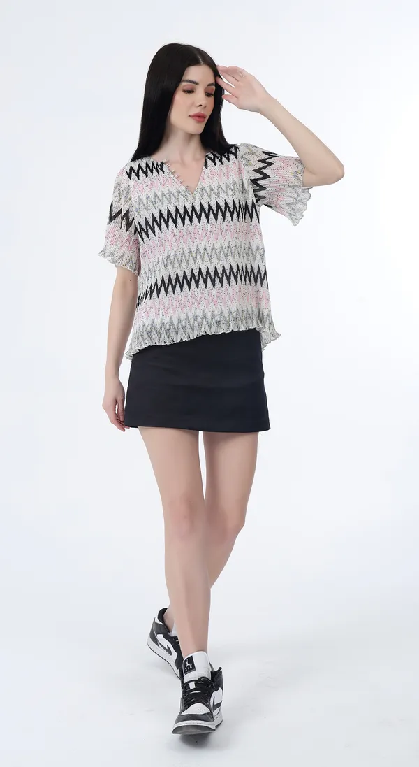 Multi_Chevron_Printed_Top_with_Lining_with_Complimentary_Scrunchie