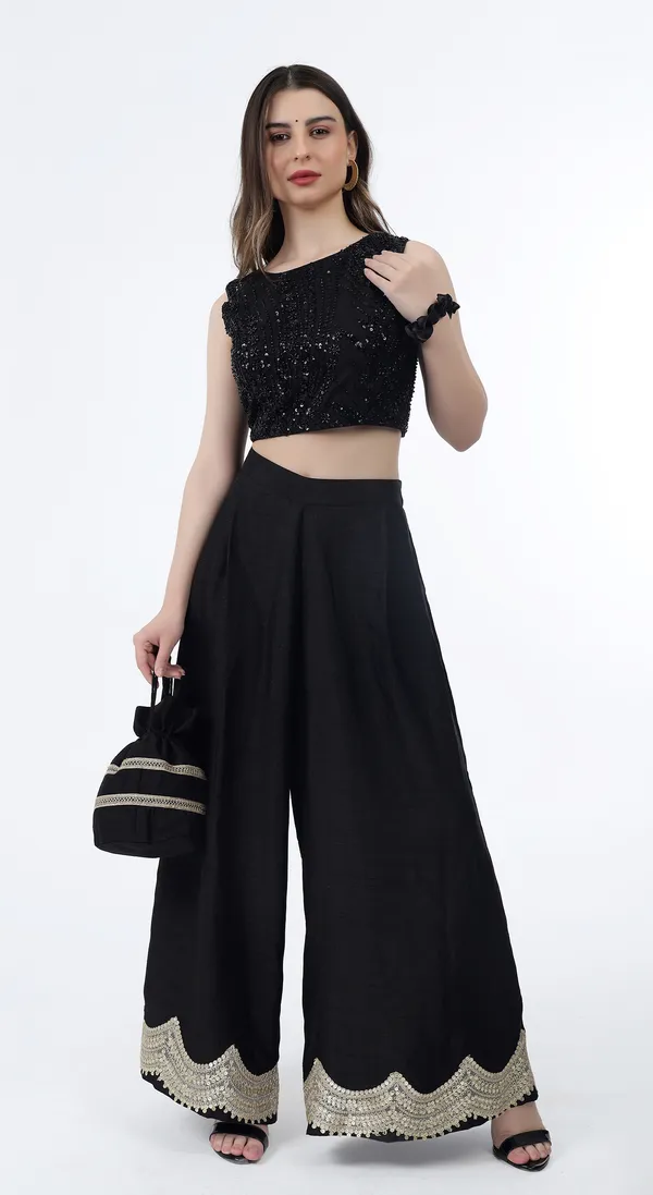 Black_Woven_Premium_Polyester_Blended_Western_Wear_Co-Ord_Set