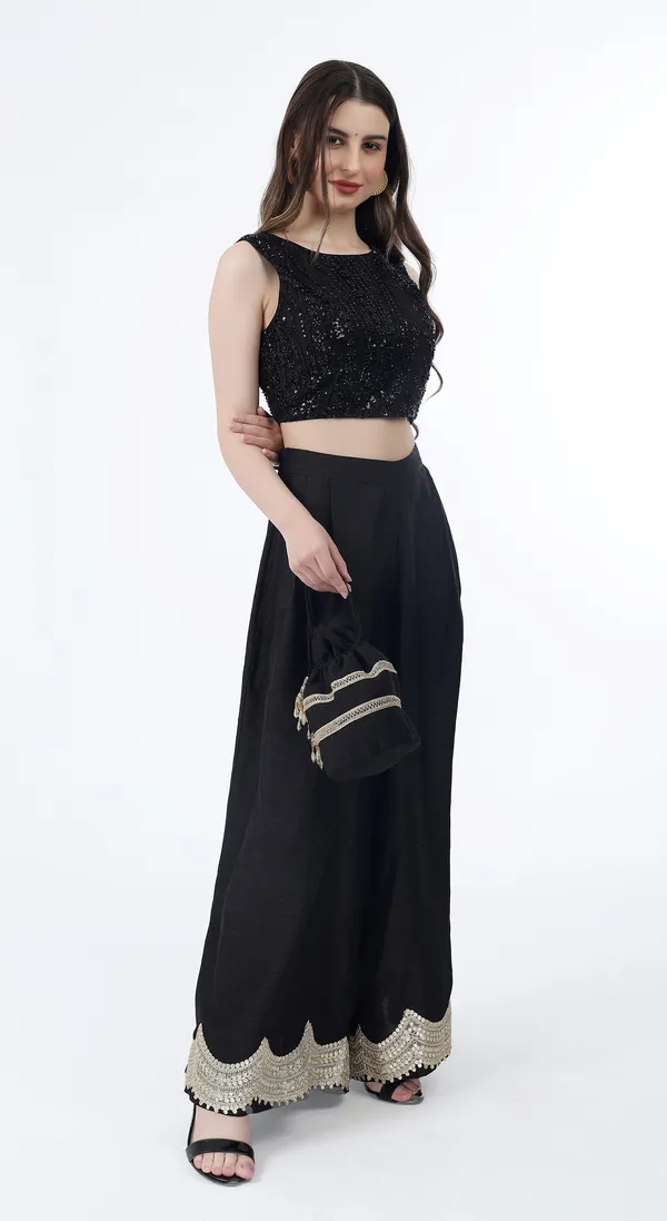 Black_Woven_Premium_Polyester_Blended_Western_Wear_Co-Ord_Set