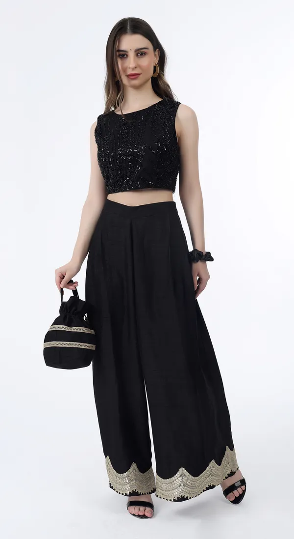 Black_Woven_Premium_Polyester_Blended_Western_Wear_Co-Ord_Set