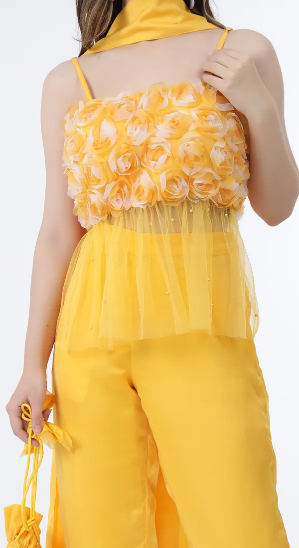 Marogold_Yellow_Woven_Premium_Blended_Soft_Silk_Organza_Western_Wear_Co-Ord_Set
