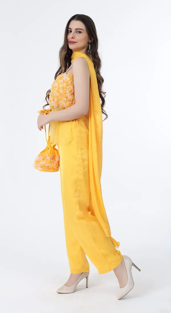 Marogold_Yellow_Woven_Premium_Blended_Soft_Silk_Organza_Western_Wear_Co-Ord_Set