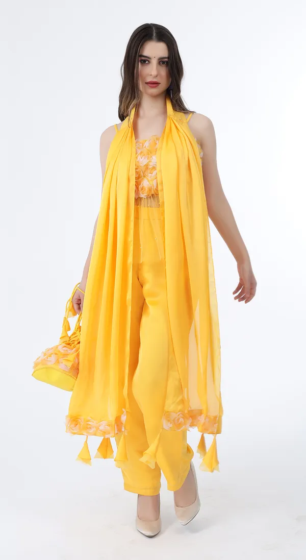 Marogold_Yellow_Woven_Premium_Blended_Soft_Silk_Organza_Western_Wear_Co-Ord_Set