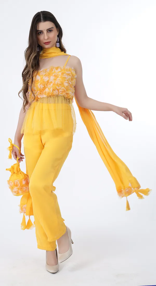 Marogold_Yellow_Woven_Premium_Blended_Soft_Silk_Organza_Western_Wear_Co-Ord_Set
